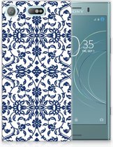 Sony Xperia XZ1 Compact Uniek TPU Hoesje Flower Blue