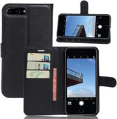 DrPhone Flipcover - Luxe booktype PU Lederen Portemonnee Case - Geschikt voor iPhone 7/8 - Wallet Case met Kickstand - Zwart