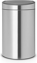 Brabantia Touch Bin Prullenbak - 40 liter - Matt Steel