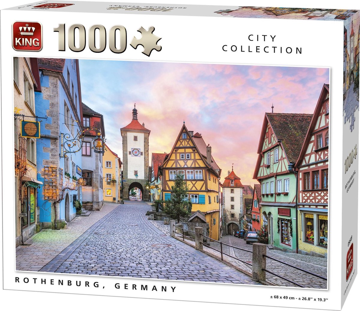 King Puzzel 1000 Stukjes (68 x 49 cm) - Rothenburg - Legpuzzel - Duitsland  - Volwassenen | bol.com