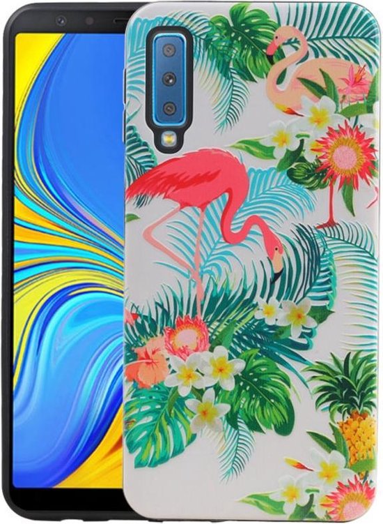 Flamingo Design Hardcase Backcover - Hoesje Geschikt voor Samsung Galaxy A7 2018