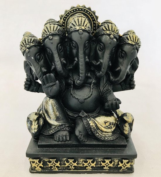Ganesh of Ganapati Tantra Ganesha-5 in 1 - Boeddha-Zwart , old look .9x5.5x10cm