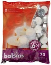Bolsius Waxinelichtjes - 6 branduren per lichtje - 420 stuks (6x70) - Wit