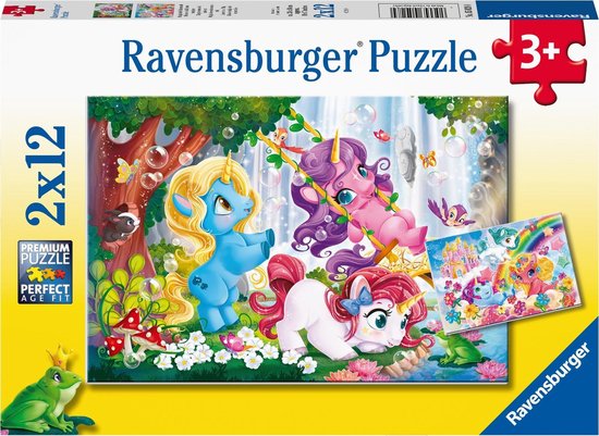 Ravensburger puzzel Lieve eenhoorn - 2x12 stukjes - kinderpuzzel