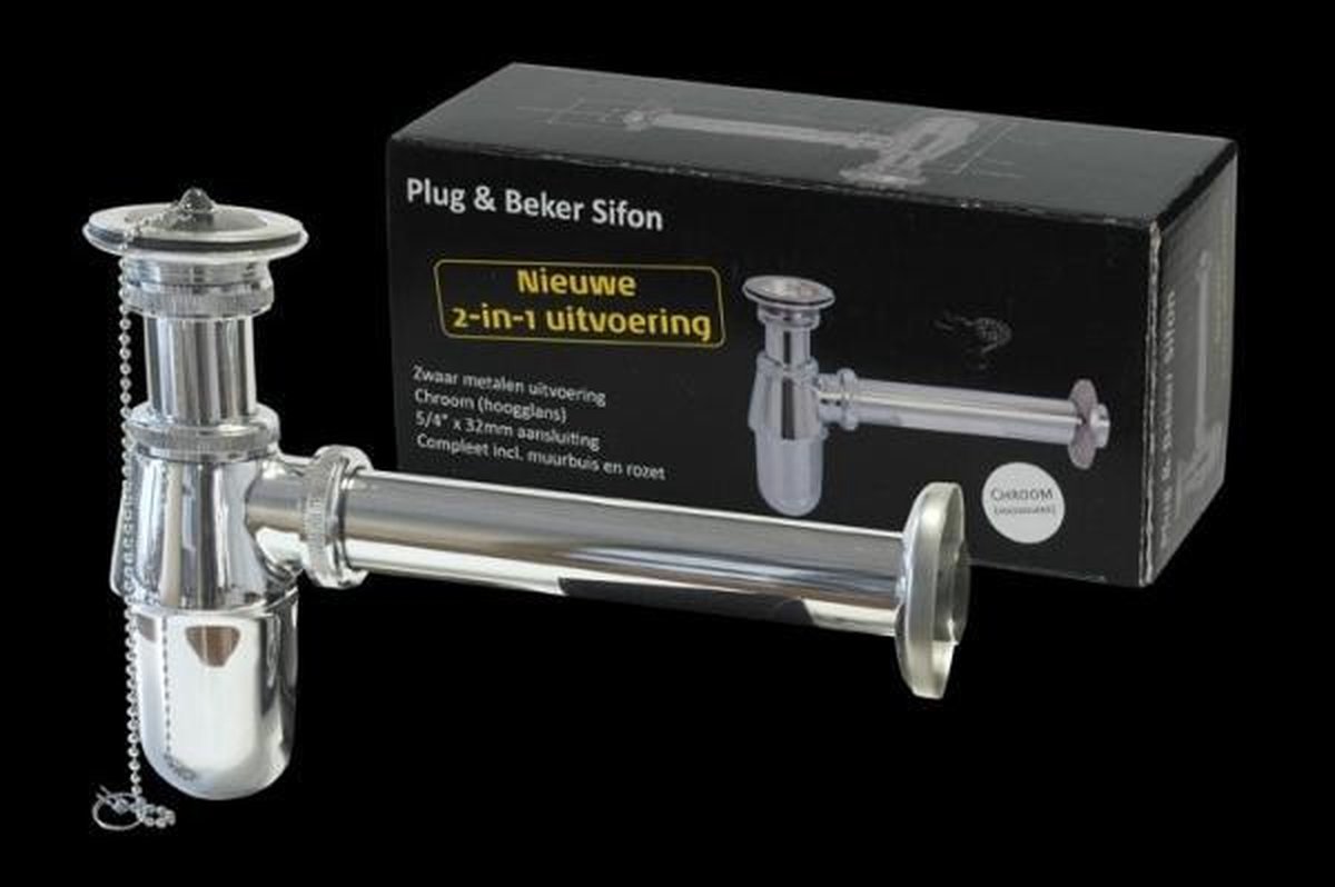 Best Design plug & beker sifon 2 in 1 5/4 x 32 mm | bol.com