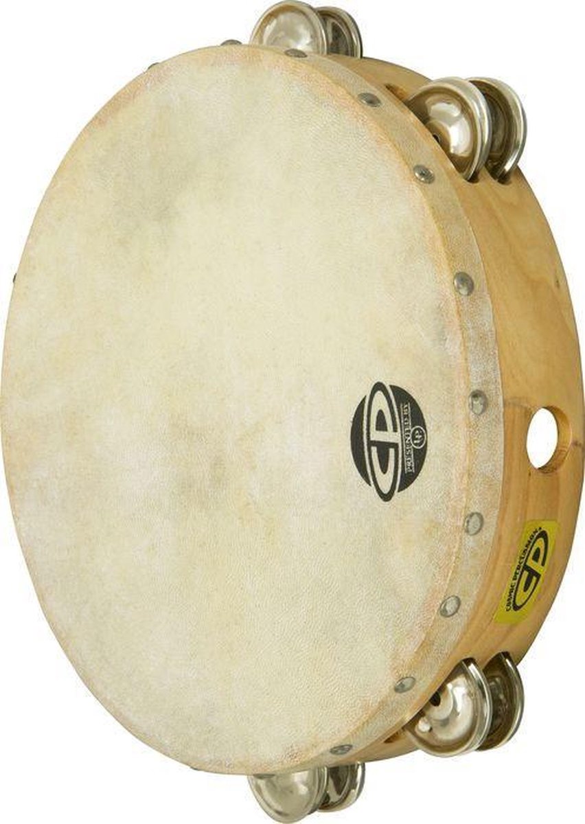 Latin Percussion LP CP380 Wood Tambourine Double With Head