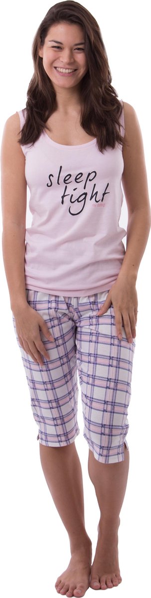 Amantes Dames Pyjama Roze met opdruk - maat 36/38