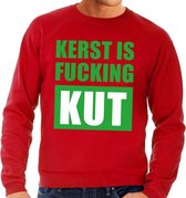 Foute kersttrui / sweater Kerst Is Fucking Kut - rood voor heren - Kersttruien 2XL (56)