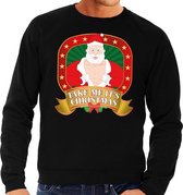 Foute kersttrui / sweater - zwart - Kerstman Take Me Its Christmas heren L (52)