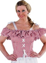 Tiroler Blouse wit/rood - Oktoberfest - Carnaval kostuum dames maat 32/34