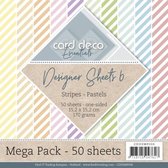 Stripes Pastels Designer Sheets Mega Pack 6 by Card Deco