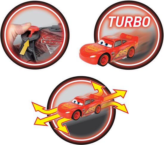 Dickie Toys - RC Cars 3 Lightning McQueen Turbo Racer - 2,4GHz - Bestuurbare auto - Vanaf 4 jaar - Dickie