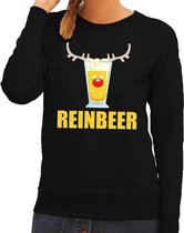 Foute kersttrui / sweater Reinbeer zwart voor dames - Kersttruien L (40)