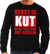 Foute Kersttrui Kerst is kut maar toch ook wel gezellig zwart voor heren 2XL (56)