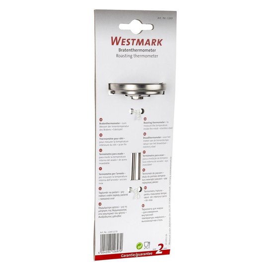 Westmark Braadthermometer, met symbolen voor een goede leesbaarheid, roestvrij staal, zilver/rood, 12692270