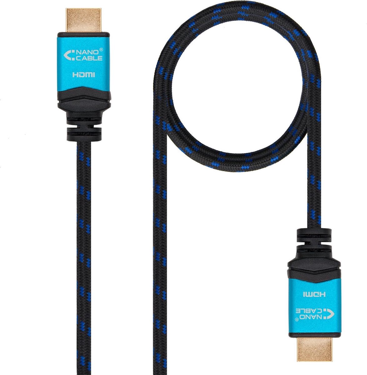 HDMI Cable NANOCABLE 10.15.3701 V2.0 Black/Blue 1 m 4K Ultra HD Black
