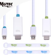 MutecPower " 2 pak" 3 meter MINI DisplayPort (DP) naar HDMI kabel - mannelijk naar mannelijk - Ultra HD 4k resolutie WIT met 2 kabel koppelingen