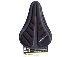 Dunlop Fietszadelhoes Gel - Hoes voor Fietszadel - Zadelcover - Fietsen zonder Zadelpijn - Gelzadel - Beschermt Zadel Slijtage - met Trekkoord voor Bevestiging - 28 x 20 CM - Zwart