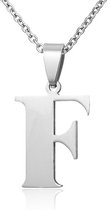 Montebello Ketting Letter F - 316L Staal - 19x30mm - 50cm