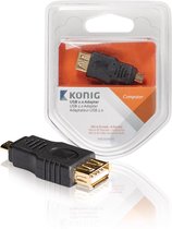 König USB 2.0 Adapter Micro B - USB A - Antraciet