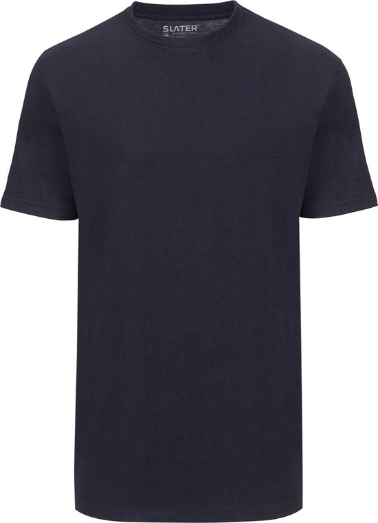 Slater 2510 - Lot de 2 t-shirts pour hommes col rond haut bleu marine basique - 3XL