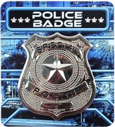Zilveren politie badge verkleed accessoire