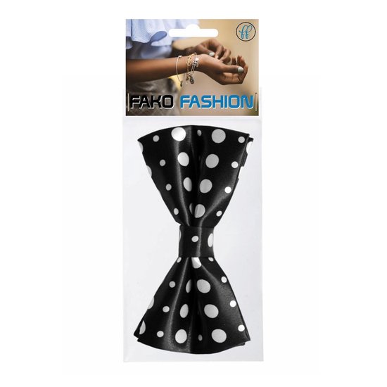 Fako Fashion® - Vlinderstrik - Vlinderdas - Print 12cm Zwart/Grote & Kleine | bol.com