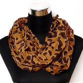 Zomer sjaal bruin panter / luipaard print / Ronde col shawl