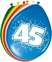 Folat - Ballonnen - 45 Jaar - 30cm - 8st.