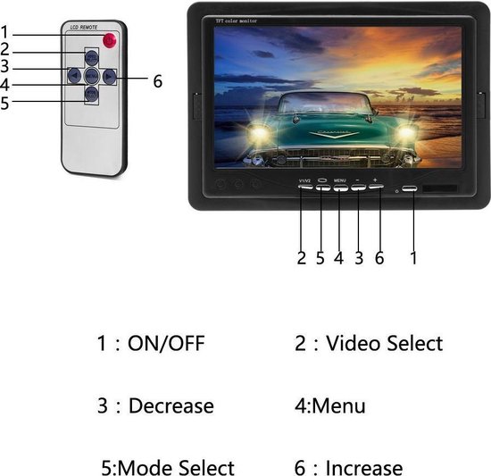 BrandWay Bedrade Achteruitrijcamera set met 7 inch scherm - Achteruitrij Camera bedraad voor Auto - Camper - Caravan - Vrachtwagen - Landbouw van BRA — afbeelding 5