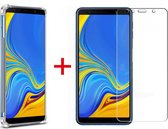 Samsung Galaxy A7 2018 Hoesje - Anti Shock Hybrid Back Cover & Glazen Screenprotector - Transparant