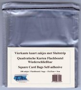 300 Vierkante kaart Zakjes - Transparant Met klep en hersluitbare anti-statische kleefstrip