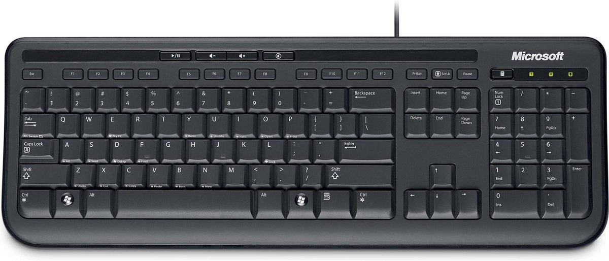 boom desinfecteren Maand Microsoft Wired Keyboard 600 toetsenbord USB QWERTY Amerikaans Engels Zwart  | bol.com
