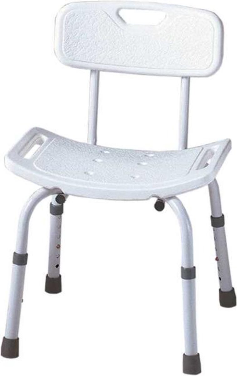 Careline Aluminium douchestoel/douchekruk met rugleuning, in