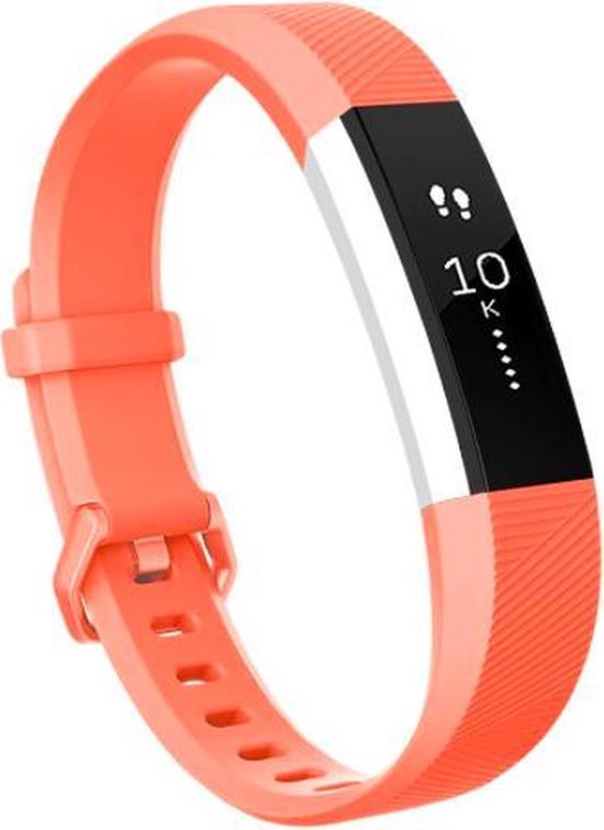 Classic Bandje Lichtrood geschikt voor FitBit Alta HR Coral Red Small bol