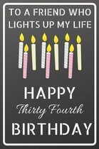 To a friend who lights up my life Happy Thirty Fourth Birthday