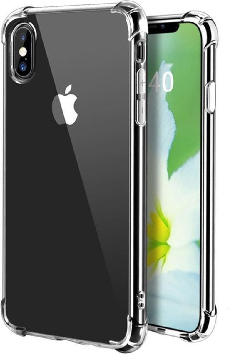 Hoesje Geschikt voor iPhone X/Xs Hoesje Siliconen Shock Proof Case Hoes - Hoes Geschikt voor iPhone X/Xs Hoes Cover Case Shockproof - Transparant