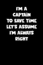 Captain Notebook - Captain Diary - Captain Journal - Funny Gift for Captain