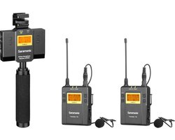 Saramonic UwMic9 Kit13 met 2 lavalier zenders om met je camera/mobiel direct draadloos op te nemen