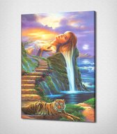 Fantasy Land Canvas - 70 x 100 cm - Schilderij - Canvas - Slaapkamer - Wanddecoratie  - Slaapkamer - Foto op canvas