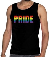 Pride gaypride tanktop/mouwloos shirt zwart heren S