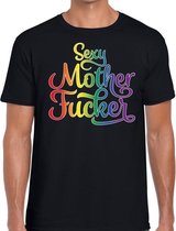 Sexy mother fucker gaypride shirt zwart voor heren M