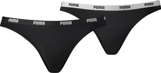 PUMA Iconic Bikini 2P Dames Slips - Zwart - Maat XL