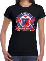 Zwart Kort en Pittig team t-shirt / t-shirt zwart dames XS