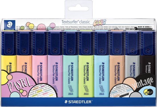 STAEDTLER Textsurfer classic tekstmarker – set 10 st new