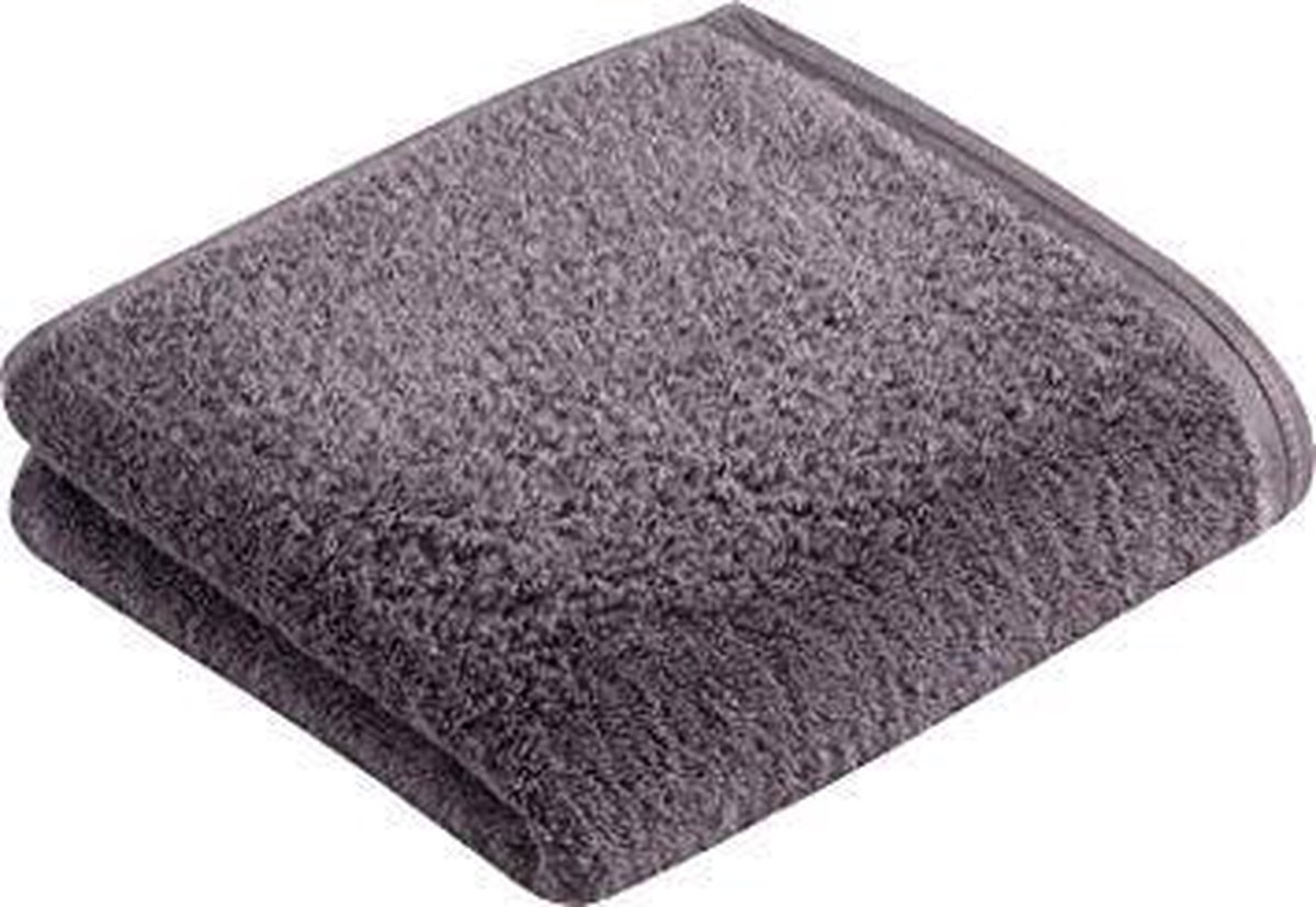 Vossen handdoek Vegan Life dunkelgrau 50x100