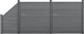 HKC Schuttingpanelen set vierkant/schuin 183x451cm grijs