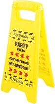Waarschuwingsbord party "Party Rules" 25x12 cm