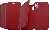 iPhone Xs/X Bookcase hoesje - Graffi - Geen opdruk Rood - Leer