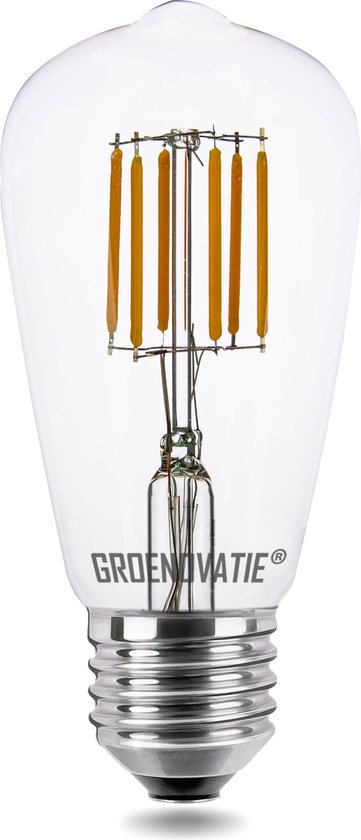 Groenovatie LED Filament Rustikalamp - 6W - E27 Fitting - 134x64 mm - Extra Warm Wit